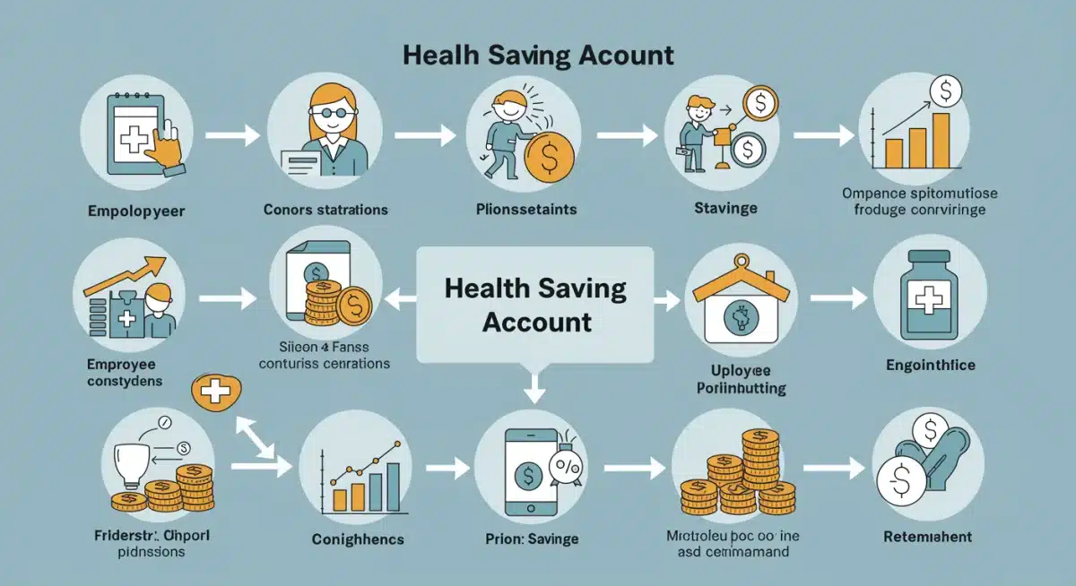 Infographic showing HSA fund flow and growth