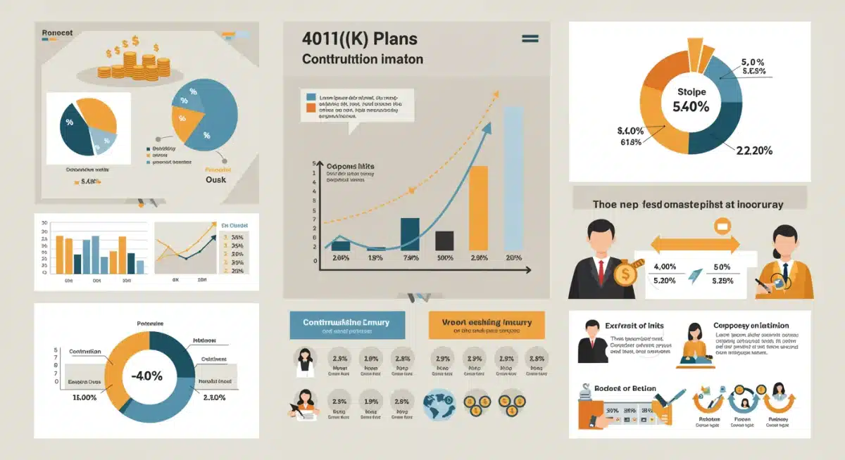 Infographic detailing 401(k) contribution limits and employer match benefits