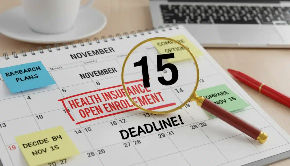 Calendar highlighting important health insurance open enrollment dates