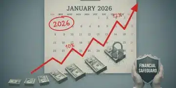 Graph illustrating a 4% inflation projection for 2026, showing eroding US dollar bills.
