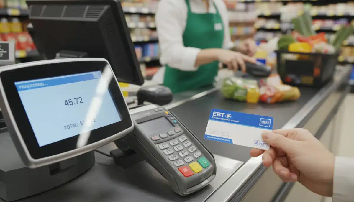 EBT card payment at grocery store checkout
