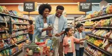 Family grocery shopping with 2026 SNAP benefits