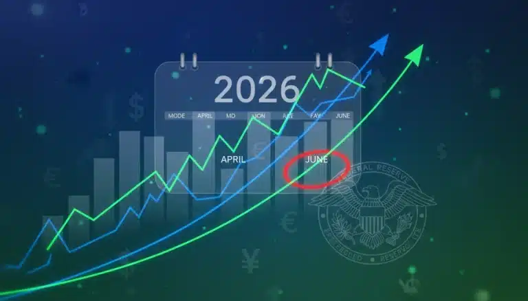 Financial charts showing rising interest rates and investment impact over a 3-month period in 2026.