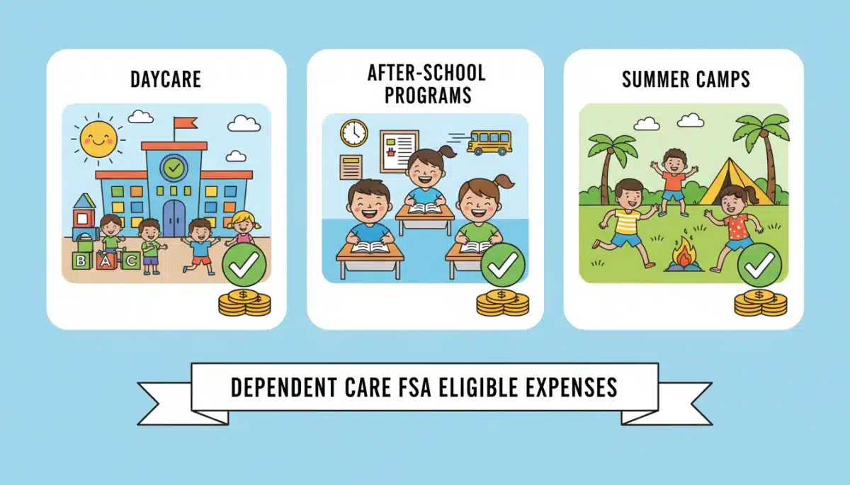 Illustration of eligible childcare expenses for Dependent Care FSA