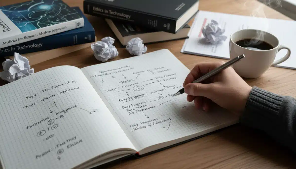 Brainstorming and outlining a college application essay