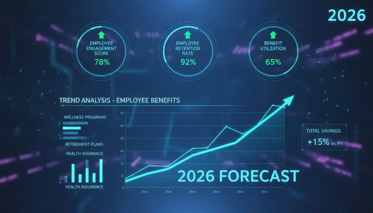 HR dashboard showing increased employee engagement from benefits