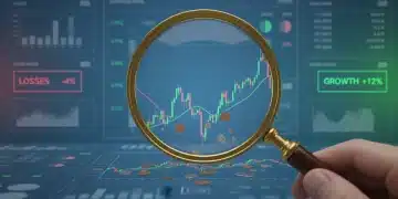 Hidden Costs of Index Funds: Save 0.2% Annually on Fees Magnifying glass revealing hidden index fund fees on a financial chart