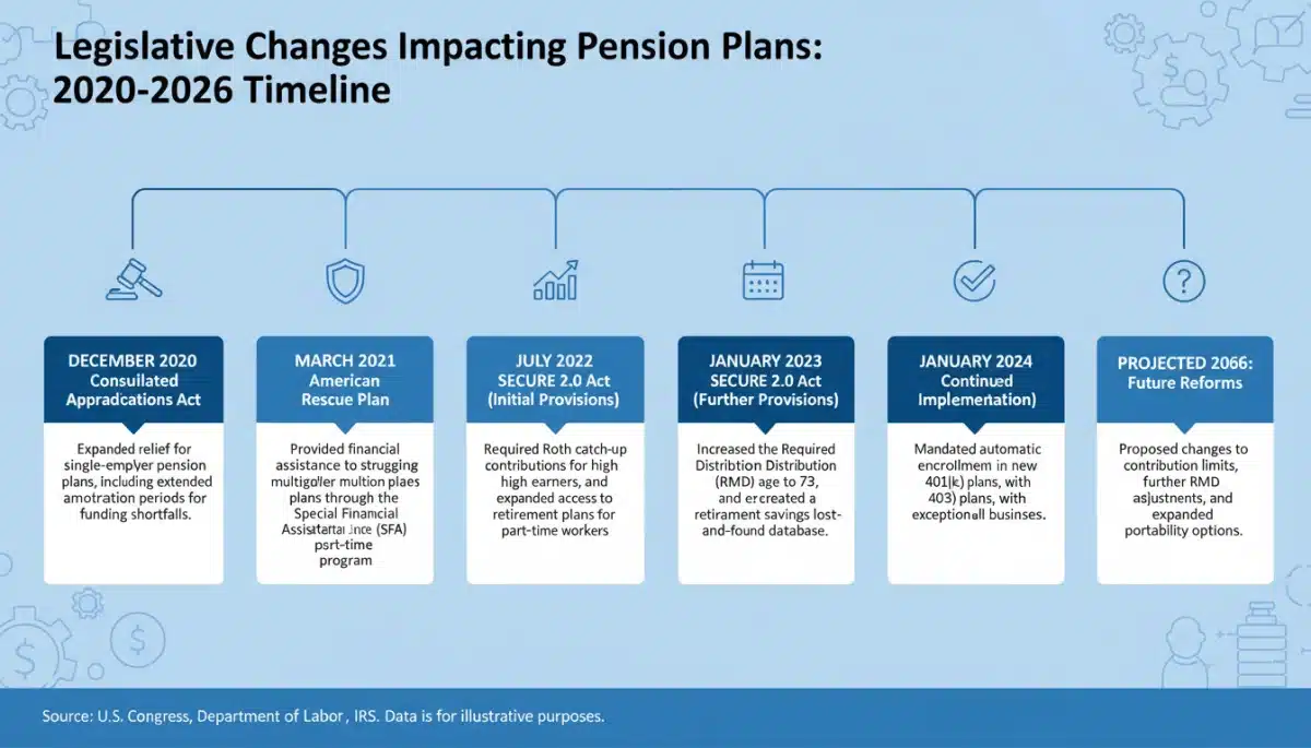 Infographic of pension legislation timeline 2020-2026