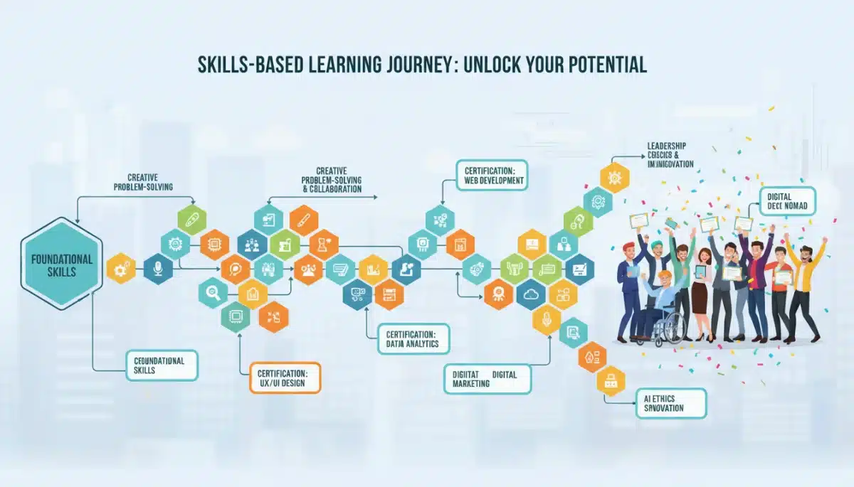 Diagram illustrating skills-based learning pathways and career progression.