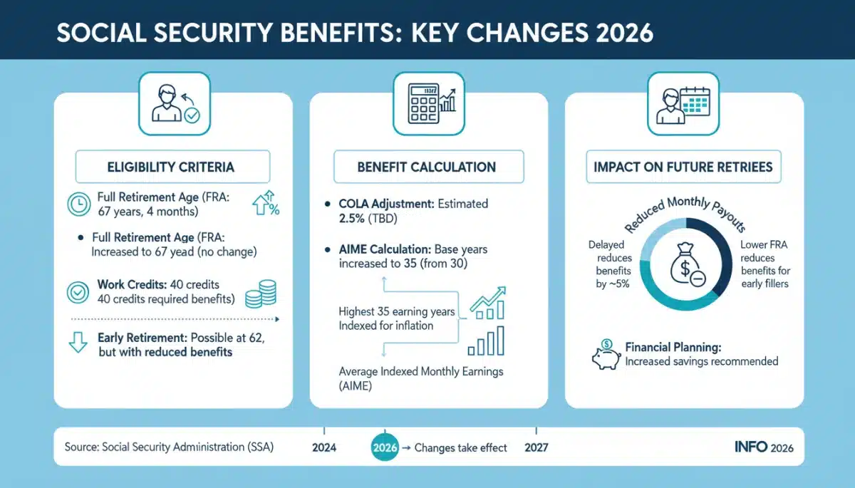 Infographic detailing Social Security benefit changes for 2026