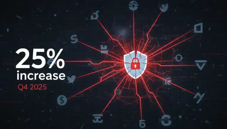 Illustration of a data breach impacting US corporations in Q4 2025